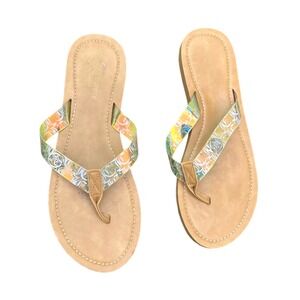 Juicy Couture Women's Summer Flip Flop Sandals Size 11 Gold‎